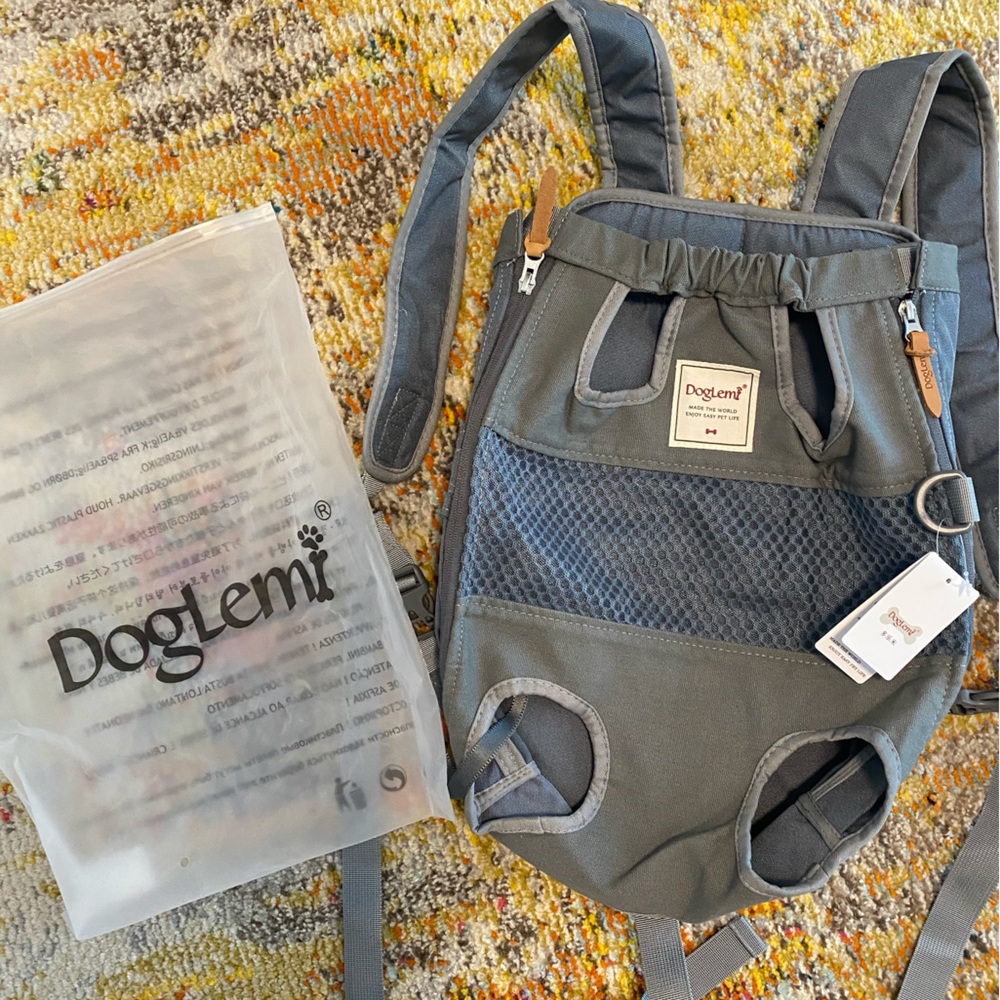 NWT DogLemi Pet Backpack Grey Dog Carrier Bag Travel Carrier Bag‎